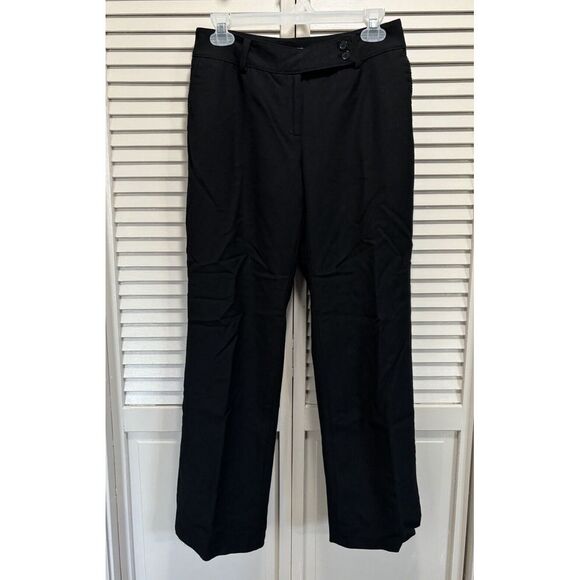 Ann Taylor Black Straight Leg Dress Pants Mid‎ Rise Zip Size See Measurements - Picture 1 of 8